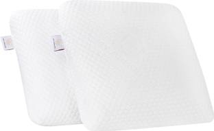 MY ARMOR Memory Foam Square Pillow With Removable Outer Cover (14" x 14" x 4") - Memory Foam Solid Cushion Pack of 2