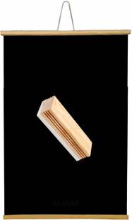 YAJNAS 2x3 Feet, Non-Magnetic Roll Up Wooden Black Board and 1 Premium Wooden Duster Black board