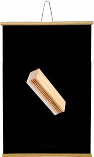 YAJNAS 2x3 Feet, Non-Magnetic Wooden Roll Up Black Board & 1 Premium Wooden Duster Black board