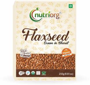 Nutriorg Raw Flaxseed 250 G (Pack of 2) Brown Flax Seeds