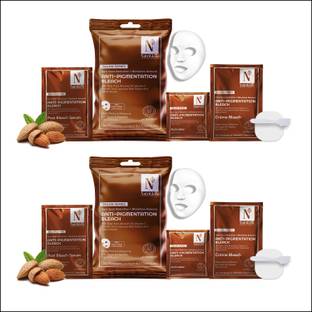 Nutriglow Advanced Organics Anti-Pigmentation Bleach for Lightening & Brightening 6 in 1, Each 20g Set of 2,