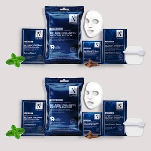 Nutriglow Advanced Organics De-Tan & Dullness Removal Bleach for Skin Brightening, Each 20g, Set of 2