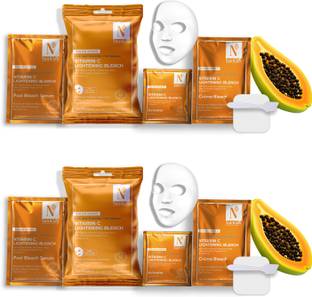 Nutriglow Advanced Organics Vitamin C Lightening Bleach for Skin Whitening & Tan Removal, Each 20g, Set of 2
