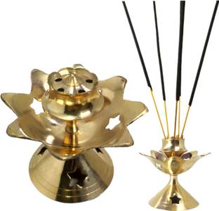 डिवाइन बाज़ार Brass Agarbatti Stand, Brass Incense Stick Holder, pooja items agarbatti stand पीतल धूप होल्डर
