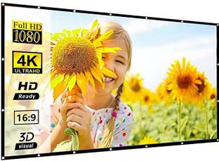 royality 80 Inch- Anti-Creased Foldable Anti-Light 16:9 4K Eyelet HD- (5.8Ft x 3.3Ft) Projector Screen (Width 177 cm x 100 cm Height)