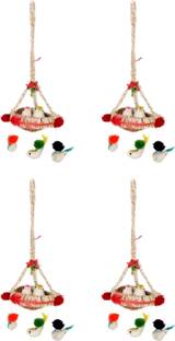 Jinagam 5 Artificial Birds Nest|Bird Nest for Decoration|Wall Hanging Bird Nest Set of 4 Decorative Showpiece  -  24 cm