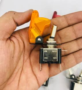 Auto MT YELLOW Aircraft Safety Cover PILOT Toggle Switch 12V 20A LED Light 3Pin All CAR Car Dashboard Cover