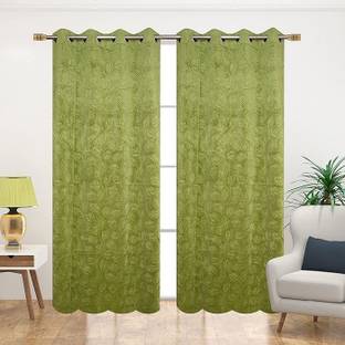 MSD Decor Hub 213 cm (7 ft) Velvet Blackout Door Curtain (Pack Of 2)