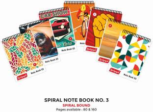 NEELGAGAN Spiral Note Book No. 3 Writing Note book Pocket Size P-20 (9.5 cm x 12.5 cm) Assorted Notebook Ruled 80 Pages