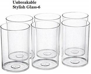 chapo (Pack of 6) Plastic Unbreakable Stylish Water Juice Bar Glass (Set Of 6) Glass Set Water/Juice Glass