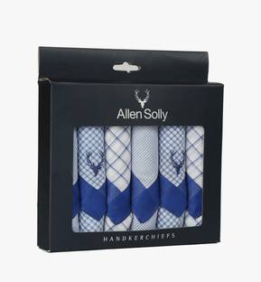 Allen Solly Mens Cotton Hanky ["White","Blue"] Handkerchief