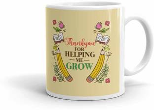 Gift Wintage Teachers Day Gifts Items Thank You for Helping Me Grow Ceramic Printed Ceramic Coffee Mug
