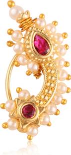 VIGHNAHARTA Pearl Gold-plated Plated Brass, Alloy Nathiya
