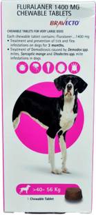 fifozone Fluralaner Bravecto 1400mg Chewable Tablets 40-56kg Pet Health Supplements