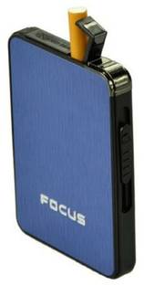 Crokroz Ultra thin Automatic Ejection Cigarette Case With Lighter Pocket Lighter