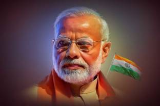Self Adhesive UV Coated High Resolution Vinyl Print – Narendra Modi Poster Fine Art Print