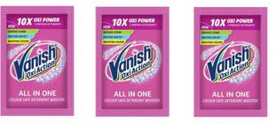 Vanish All in One Powder Detergent Booster 300g (100gx3) Whitens White Brightens Colour Stain Remover