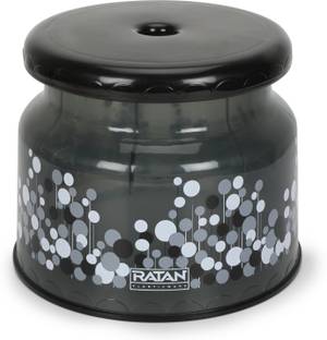 RATAN Nova Round Medium Size Grey Stool for Bathroom Sitting Bathroom Stool
