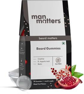 Man Matters Beard Gummies | Thicken Beard, Improves Beard Density | Biotin & Creatine