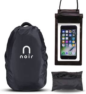 Noir Homes Noir Rain and Dust Cover with Pouch 100% Waterproof for Bag & Mobile Waterproof School Bag Cover, Laptop Bag Cover, Luggage Bag Cover, Trekking Bag Cover