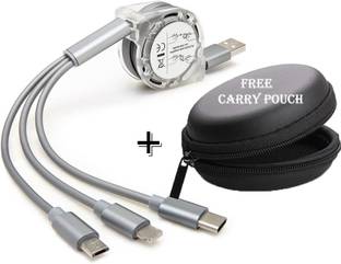 POZUB Fast Retractable Charging Data Cable Multiple Port Charging Cable+Carry Pouch Charging Pad