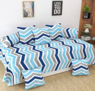 DECOR VATIKA Polycotton Geometric Diwan Set