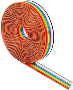 SSV CARE Flat Ribbon Cables,IDC Wire,Rainbow Color Flat Ribbon Wire,Flat Ribbon (5 Meter) Interconnect Electronic Hobby Kit