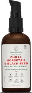 Juicy Chemistry Chilli, Horsetail & Blackseed | Natural Hair Growth Oil for Reducing Hair Fall Hair Oil