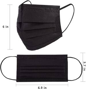 DM Eco Disposable Face Mask, 100 PCS Black Masks, 3 Ply Protection Face Masks Water Resistant, Non-Washable, Non-Reusable Surgical Mask With Melt Blown Fabric Layer