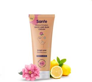 Sanfe Brightening Back and Bum Cream 50g - for uneven, dark and patchy bum and back - Natural Peony, Licorice and Lemon extracts with Vitamin E