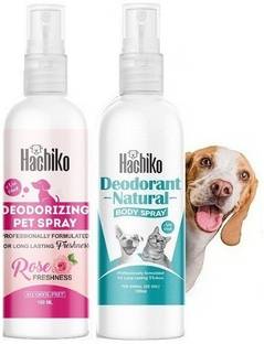 Hachiko (Pack of 2) Dog Deodorant Body Spray + Deodorizing Body Spray For All Dog & Cat Natural Cologne