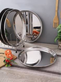 NEELAM Stainless Steel 9 22G Plate Buffet, 20 cm, Half Plate