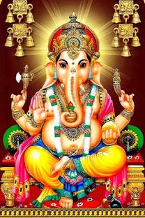 Self Adhesive UV Coated High Resolution Vinyl Print – Lord Ganesha Poster Fine Art Print