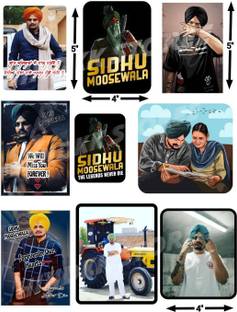 HindK 20.32 cm SIDHU MOOSEWALA Sticker (3 sizes) Pack Of 9 |THE LEGEND SIDHU MOOSEWALA STICKERS Self Adhesive Sticker