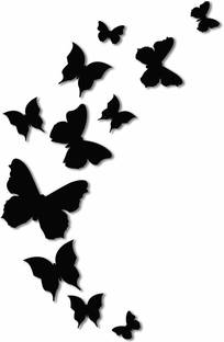 Brothers Creation Butterfly MDF Plaque Ready Stick or Hang Black Painted Cutout Wall Art