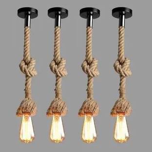 DONERIA Pendant Rope Lights for Ceiling Hanging Lights (Bulb not included - Pack of 4) Pendants Ceiling Lamp