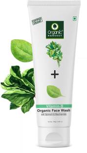 Organic Harvest Vitamin B  with Spinach & Niacinamide for Oily & Combination Skin, Fights Pimples & Painful Acne, 100% Organic, Paraben & Sulphate Free Face Wash