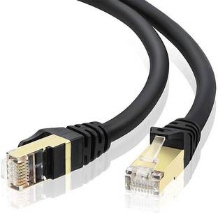 techut LAN Cable 10 m Cat 7 Flat Ethernet Cable 10GB Shielded (STP) LAN Internet Network Cable CAT7