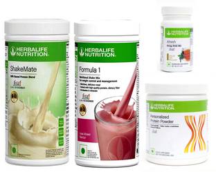 Herbalife Nutrition FORMULA1ROSEKHEER 500PROTIEN 200 GAFRESHENERGYDRINK TULSI 50 +SHAKEMATE 500 G Plant-Based Protein