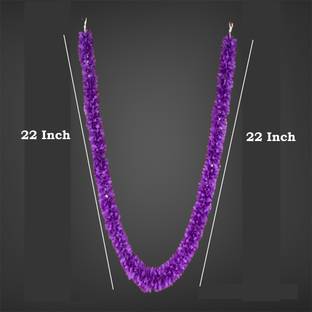 RishiArt Mala for God 44 Inch for Home & Temple Artificial Flowers Purple Color Soft Fabric Garland