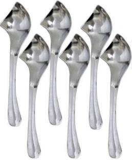 Dynore Set of 6 classic spoons Stainless Steel Ice-cream Spoon Set