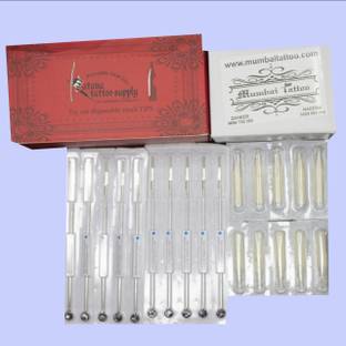 Mumbai Tattoo RED 15RM - 15FT COMBO PACK Disposable Round Liner Tattoo Needles
