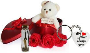 ME&YOU Artificial Flower, Soft Toy, Keychain, Message Pills Gift Set