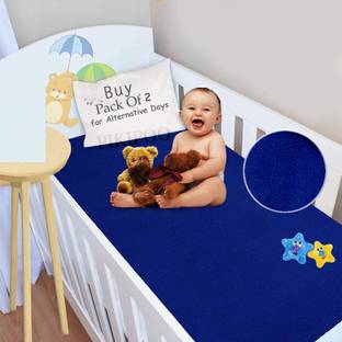 BABY LOOKS Cotton, Microfiber, PVC (Polyvinyl Chloride) Baby Bed Protecting Mat