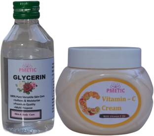 pmetic 200ml Glycerin,200Gm Vitamin-C Cream For Face Face Wash