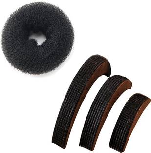 Style Tweak Combo of Hair Puff Bumpits (Set of 3) and Hair Donut Ring Bun Maker Hair Accessory Set