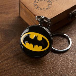 Daiyamondo Batman Theme Designer Pocket Watch Vintage Clock Antique Metallic Keyring Key Chain Gandhi Style great key house Its denote india history art work With Key Ring for Men/Women. Key Chain best choice for gifting Key Chain