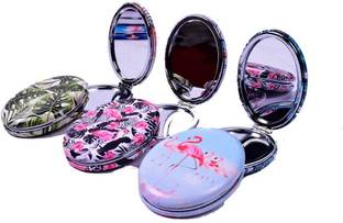 Moozo Oval Compact Mirror Round Traveling Portable Pocket Girl Women Magnifying Round Magnifying Mirror