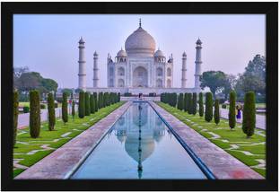 Jitesh Arts Architectural Miracle Agra Taj Mahal Monument Palace Fort Digital Reprint 19 inch x 13 inch Painting