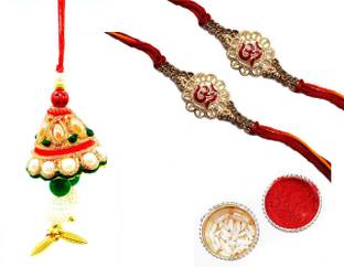 HEALIT Bhaiya Bhabhi 2R1L11 Assorted Rakhi, Chawal Roli Pack, Greeting Card, Lumba  Set